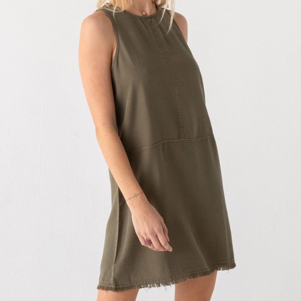 Thread & Supply Feria Dress Olive S NWOT